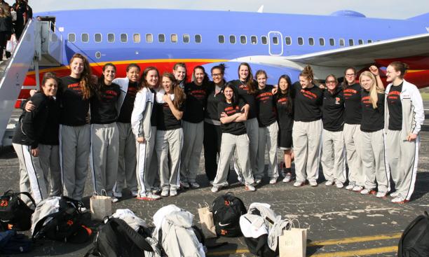 A team photo on the tarmac. This was Princeton's fourth straight NCAA Tournament trip, and the final one for four seniors in the Class of 2013.