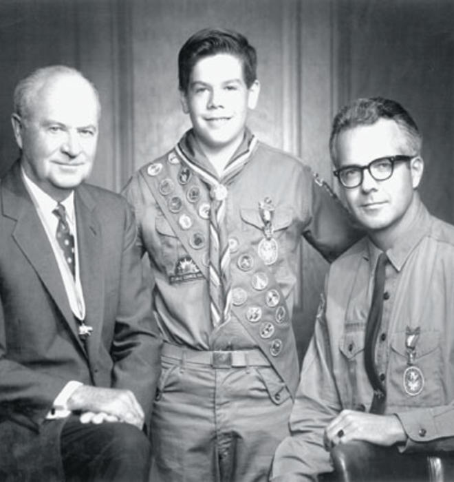 Sanford McDonnell, right, with son Randy and Sanford’s father, William, in 1966