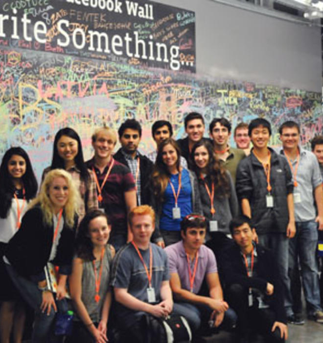 Princeton students visit Facebook on their Tiger Trek trip to California.