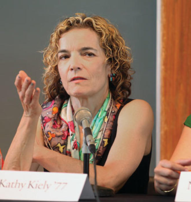 From left: Kathy Kiely ’77 and Nancy Cordes *99