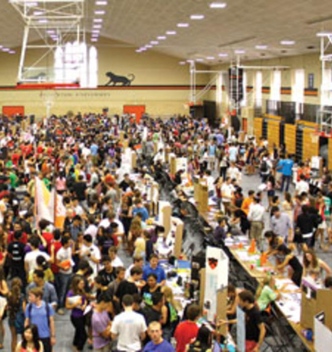 If there's an interest, there’s a club. Student organizations recruit new members at the Activities Fair in September.