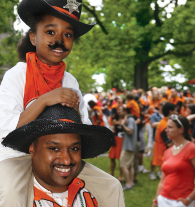 Perry LeBlanc '88 and daughter Peri. More images below.