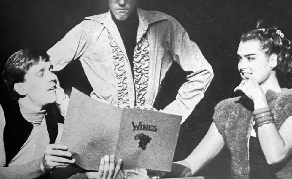 Brookshields_May1984_3.jpg Black and white photo of the 1984 Triangle show "Revel Without a pause", starring Brooke Shields ’87
