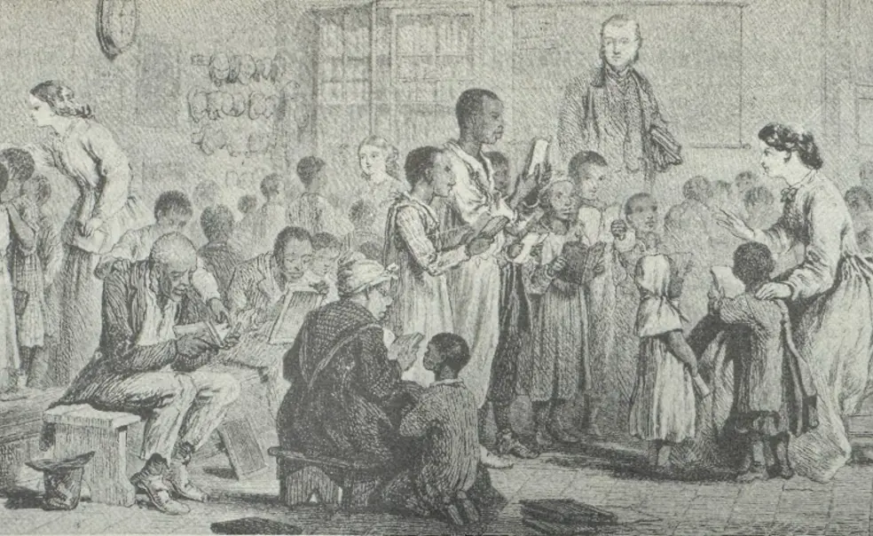pic 1.jpg In 1860 only 2 percent of black children were attending school; by 1880 some 34 percent were
