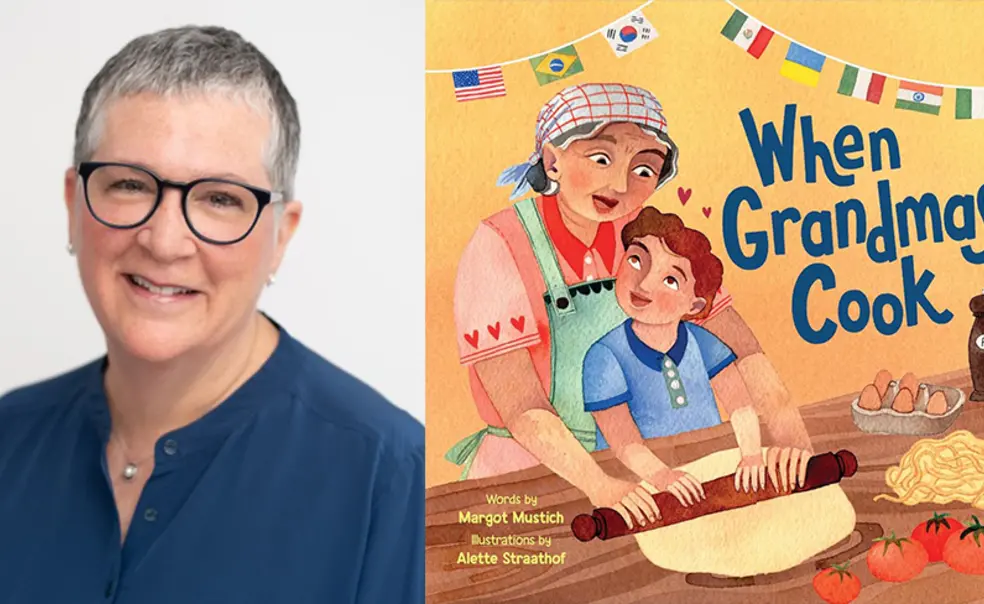 ThreeBooks_MargotMustich_web.jpg A photo of Margot Mustich and the cover of her book, "When Grandmas Cook."