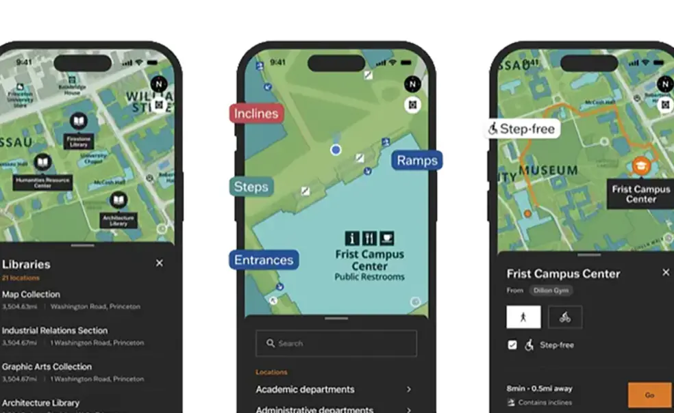 RG_ACCESSIBILITY.jpg Screenshots of the Princeton campus accessibility app