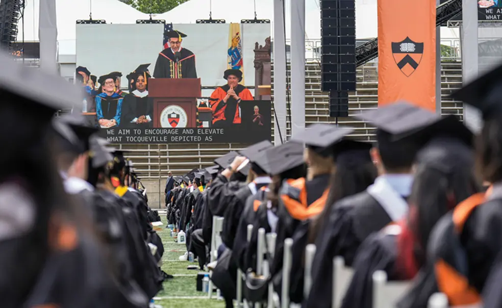 Princeton President Christopher Eisgruber ’83 speaks at the Class of 2025 Commencement.
