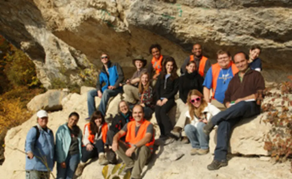 A group photo taken near La Chambotte, a section of the subalpine chains.