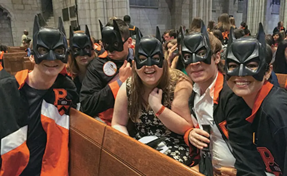 C-ClassDay6274altnN.jpg Seniors donned Batman masks for Class Day.