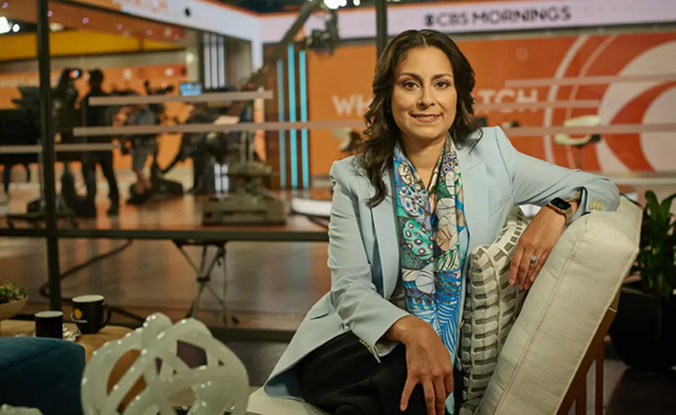 CelineGounder_AITN.jpg Infectious-disease physician Céline Gounder ’97 on the set of CBS Mornings.