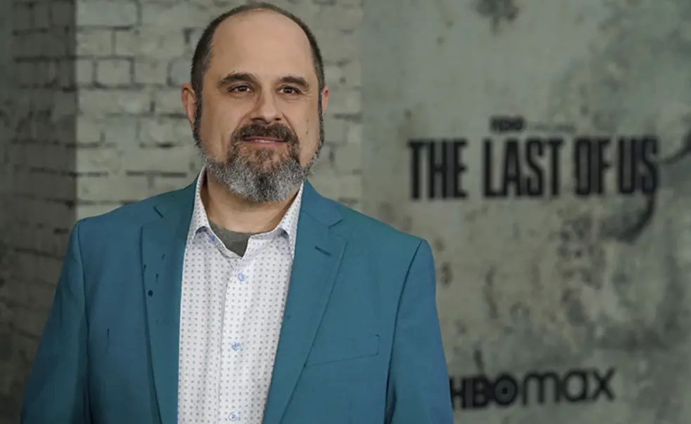 Craig Mazin ’92, the creator/executive producer/writer/director of "The Last of Us," poses at the premiere of the HBO series, Monday, Jan. 9, 2023, at the Regency Village Theatre in Los Angeles. 