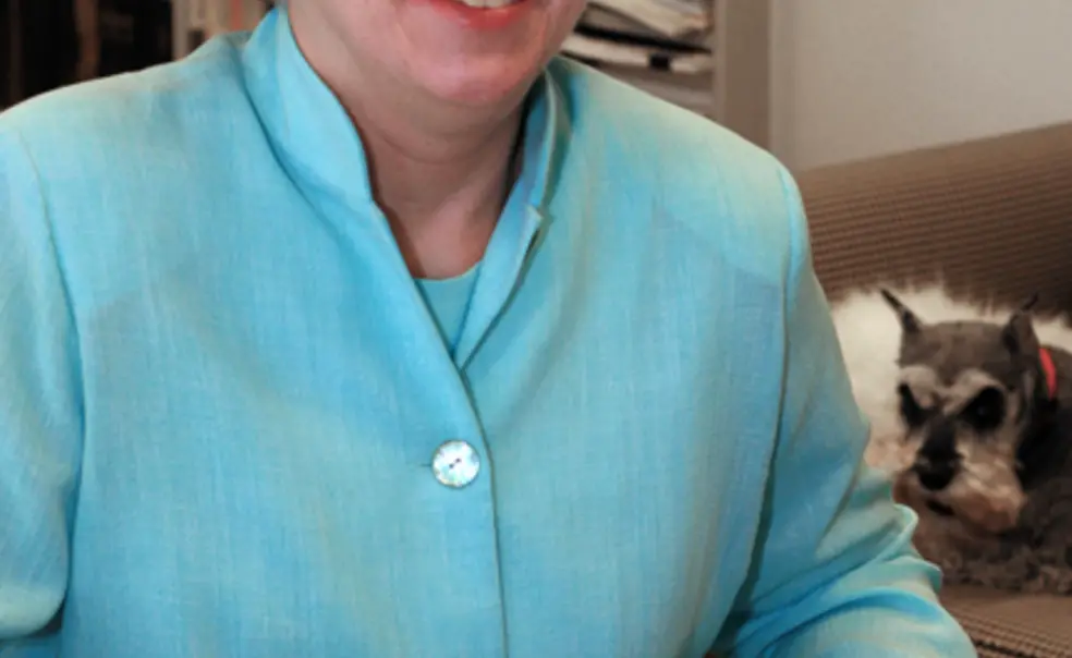 LIVE.NB_Malkiel.tif Nancy Weiss Malkiel, with Skipper behind her