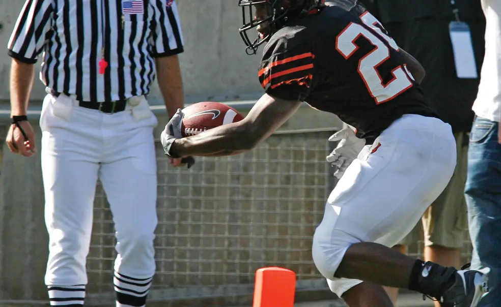 LIVE.SP_BrownGame.jpg Running back Meko McCray ’11’s 12-yard run was Princeton’s only touchdown against Brown.