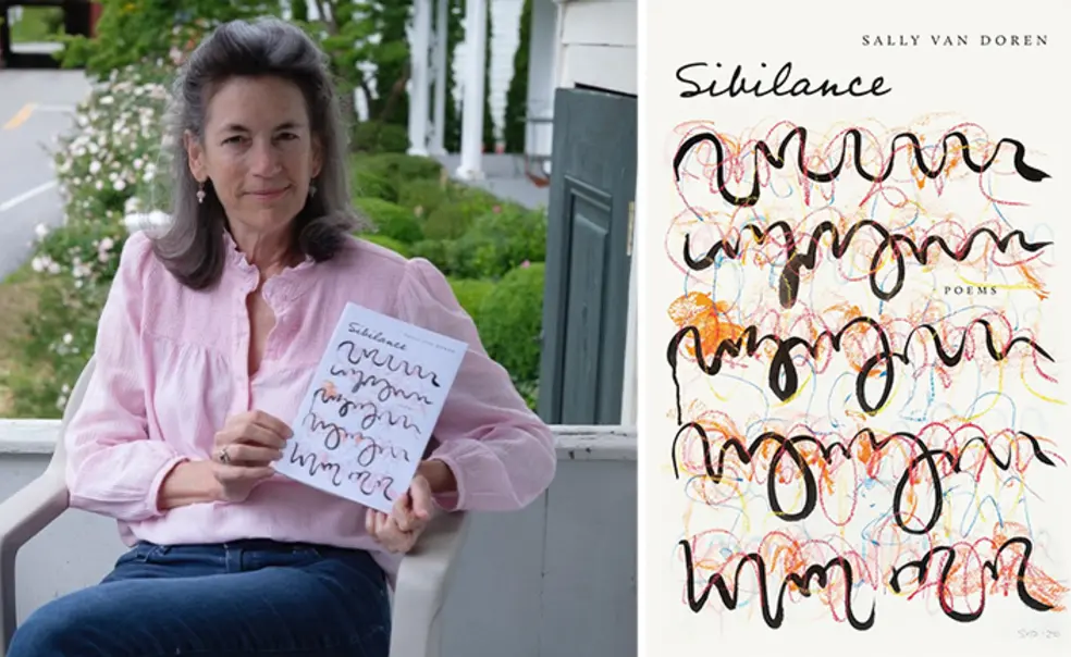 Sally Van Doren ’84 with her new book, Sibilance.
