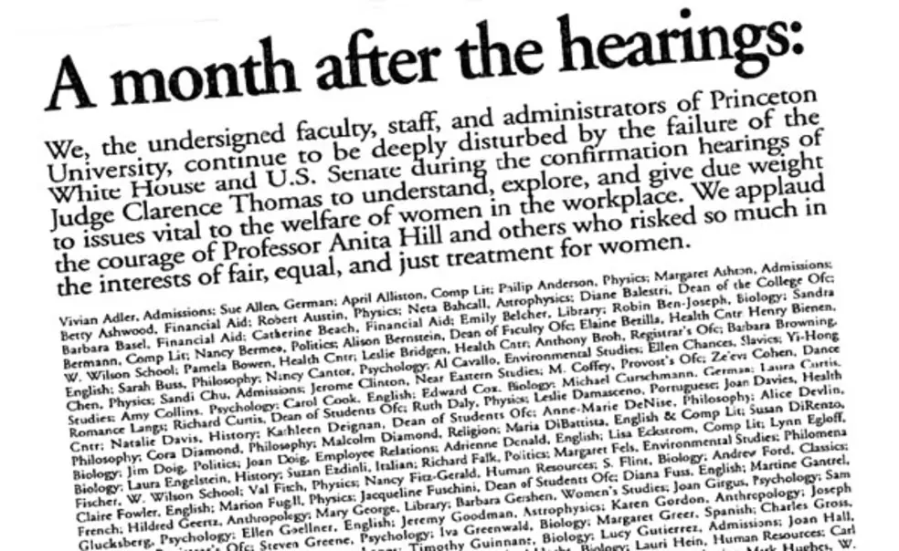 When Faculty, Staff Backed Anita Hill When Faculty, Staff Backed Anita Hill