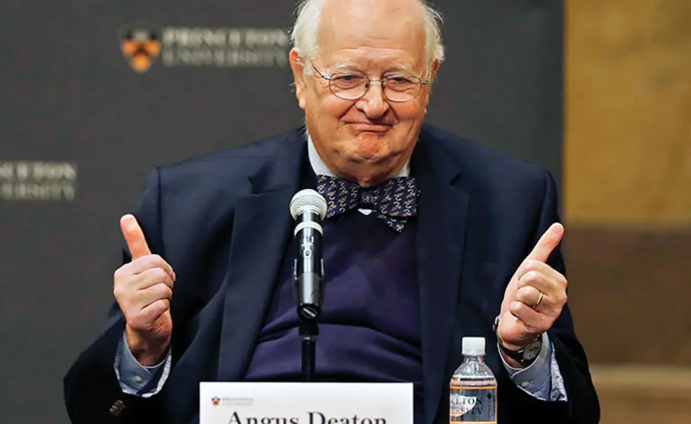 OTC-NobelDeatonNew.jpg Thumbs-up from Princeton’s newest Nobel Prize recipient