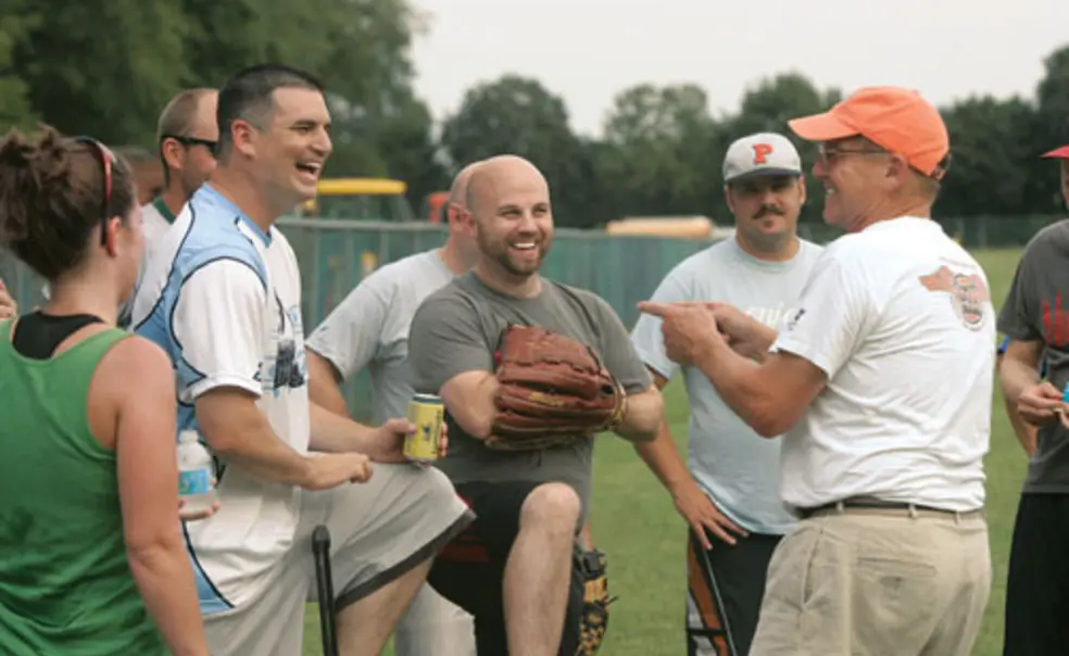 Touching ’Em All: Grad Students, Faculty, and Staff Bond Over Softball