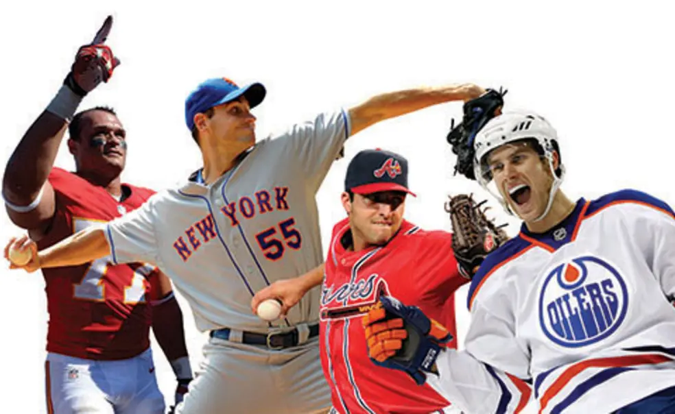 OTC-SP-ProsFinal.jpg From left: Mike Catapano ’13, Chris Young ’02, David Hale ’11, and Taylor Fedun ’11.