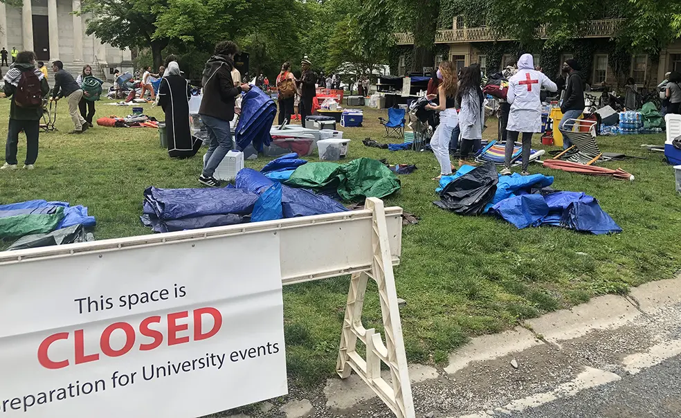 Pro-Palestinian Protesters Clear Encampment From Cannon Green Pro-Palestinian Protesters Clear Encampment From Cannon Green