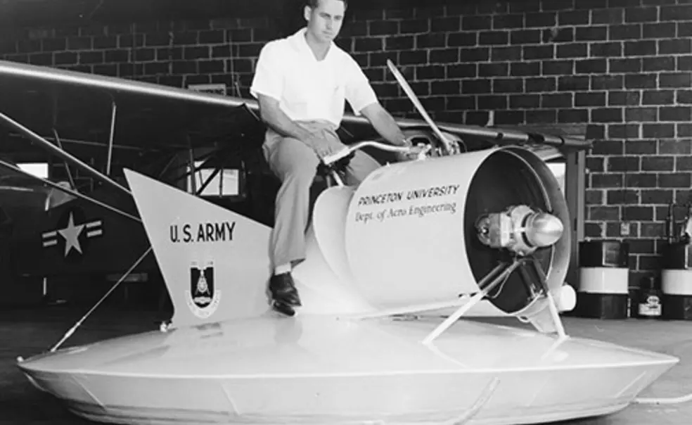 W. Barry Nixon *60 test drives the Air Scooter in 1959. 