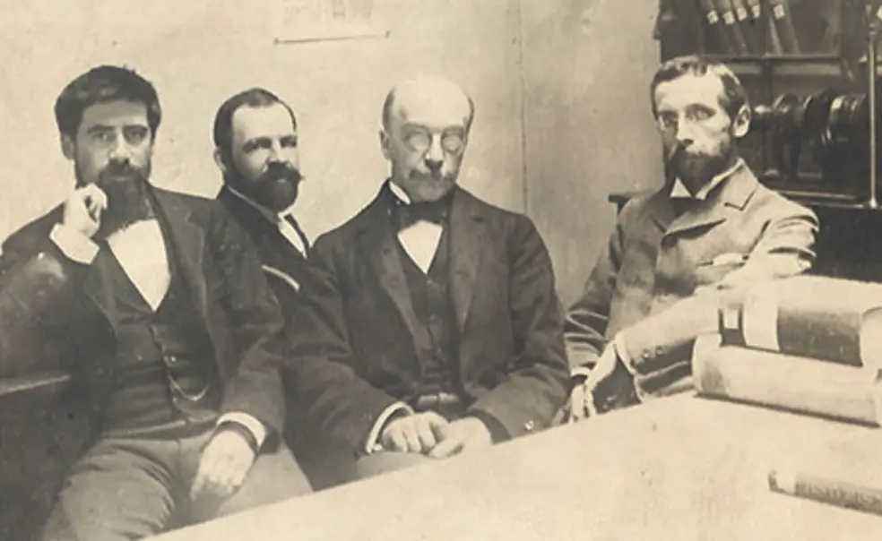 TWTnew_4.jpg John Bach McMaster, third from left, with other history professors at Penn, about nine years after he left Princeton.