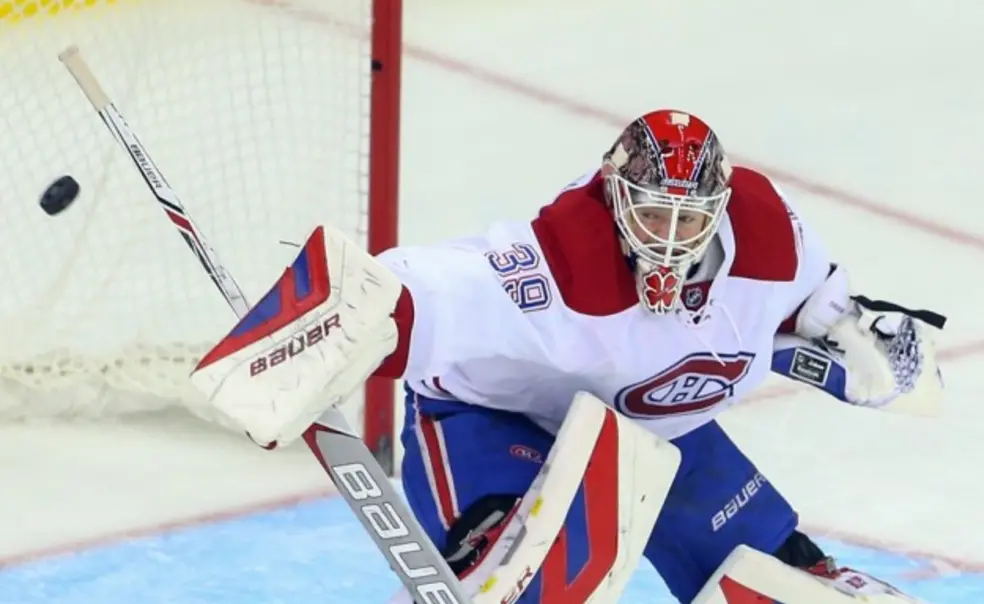 Mike Condon â13 makes a save during a Nov. 27 Montreal win against the New Jersey Devils. (Ed Mulholland, USA TODAY Sports)