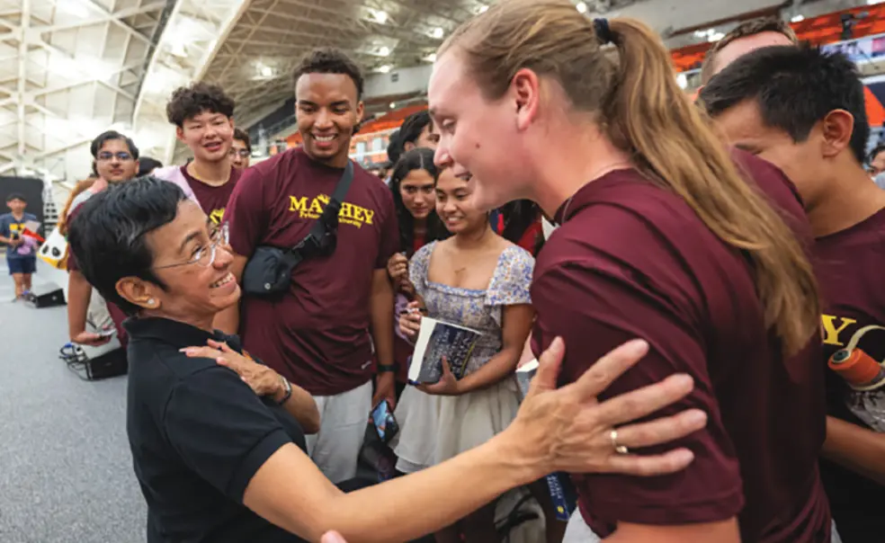 Untitled-1.jpg Nobel Peace Prize laureate Maria Ressa ’86 with the Class of 2027