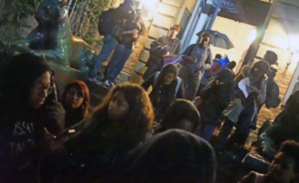 Students left Nassau Hall after reaching an agreement with administrators on the evening of Nov. 19. (Mary Hui â17)