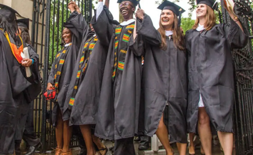 pres_12.jpg Graduates from the Great Class of 2015 rejoice as they exit campus through FitzRandolph Gate.