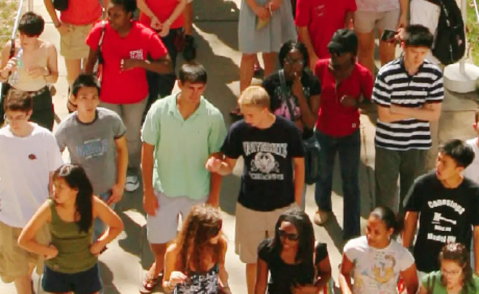 Members of the Class of 2012—the first to be admitted without early decision—gather for Opening Exercises.