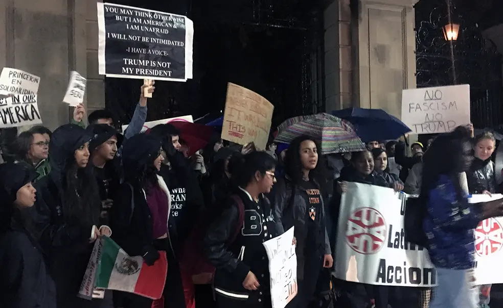 Students Gather on Steps of Nassau Hall to Protest Trump Students Gather on Steps of Nassau Hall to Protest Trump