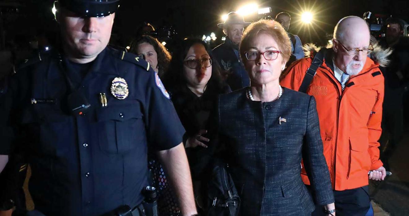 Photo of Ambassador Marie Yovanovitch ’80 arriving to testify at impeachment of President Donald Trump 