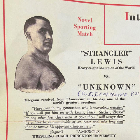 wrestling poster from the 1920s