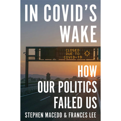 Book cvover for In COVID's Wake showing an electronic highway signs that reads Closed Due to COVID-19