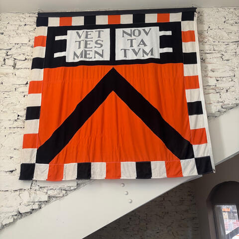 heraldic banner inspired by the Princeton shield