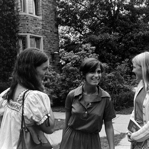 Undergraduate women talking