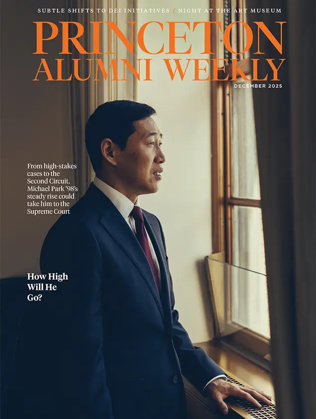 PAW’s December 2025 cover, with a photo of Michael Park ’98.