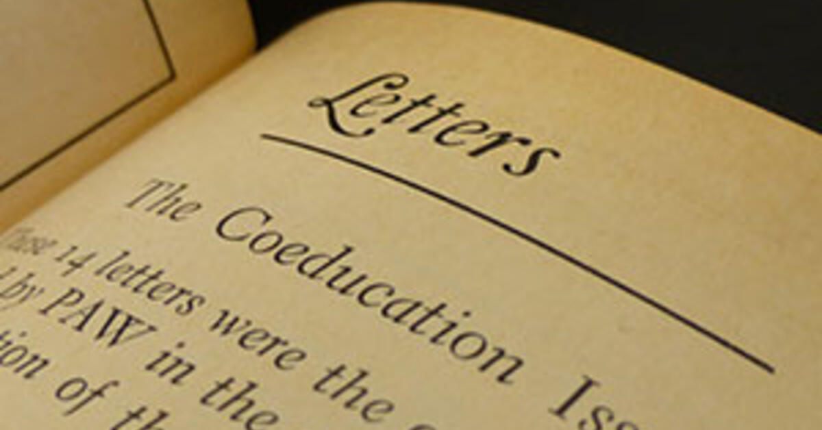 To the Editor: A Selection of Letters from the PAW Archives | Princeton ...