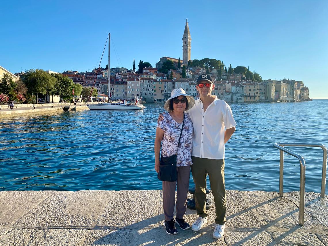 Darren Joe ’02 and his mother in Croatia. 