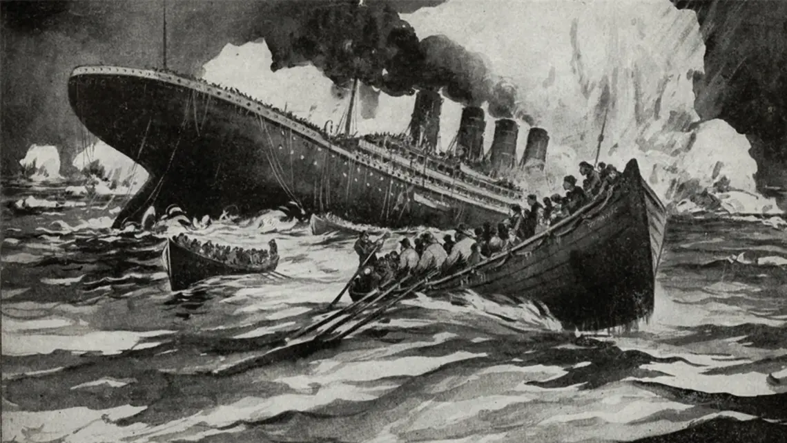 Titanic.jpg Illustration of the Titanic sinking