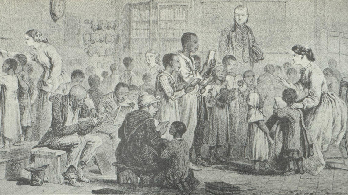 In 1860 only 2 percent of black children were attending school; by 1880 some 34 percent were