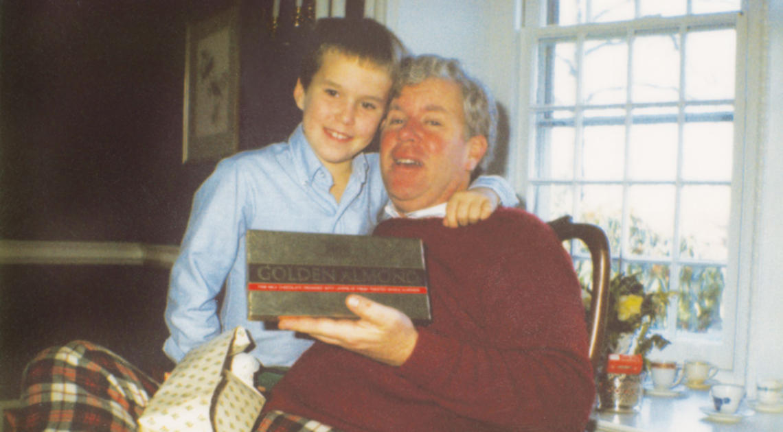 Stephen Lamberton ’99 as a child with and his father, Robert E. Lamberton ’66. 