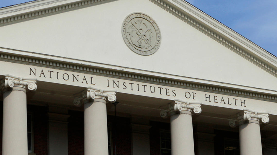 The facade of the National Institutes of Health building.