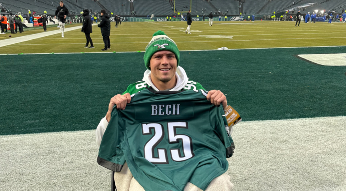 Ryan Quigley at the Eagles football stadium