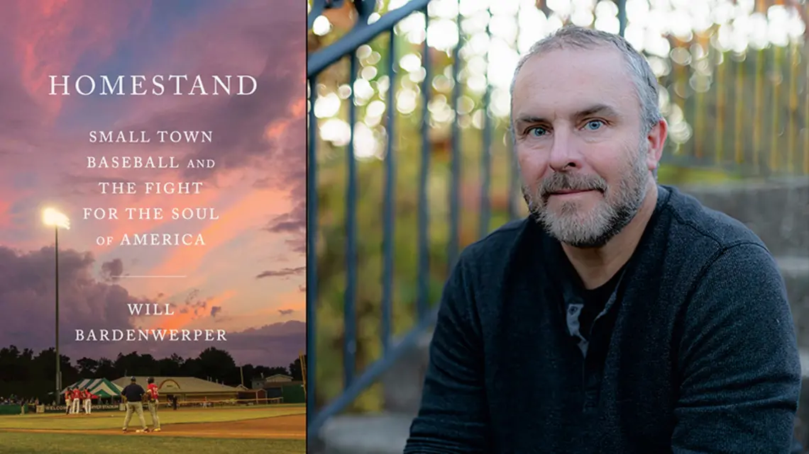 TOW_WillBardenwerper.jpg Will Bardenwerper and the cover of his book, "Homestand," featuring a photo of a local ballpark at sunset.