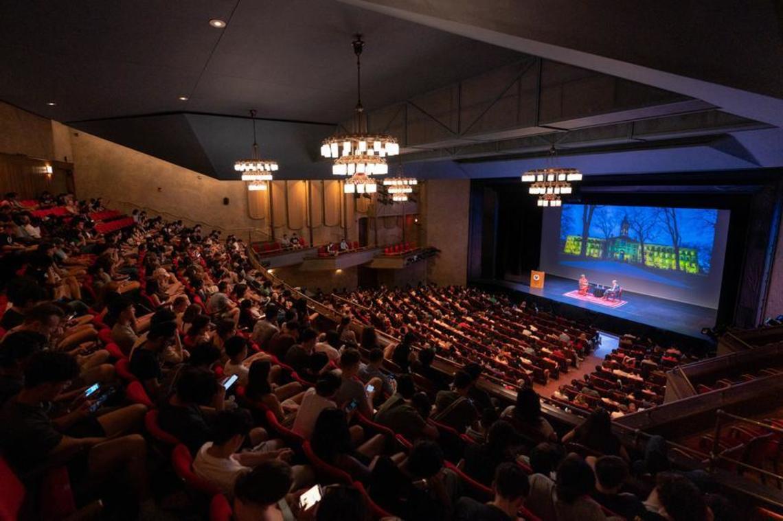 Student audience for an orientation event at McCarter