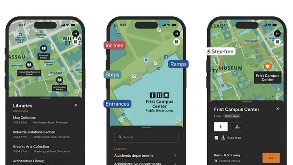 RG_ACCESSIBILITY.jpg Screenshots of the Princeton campus accessibility app