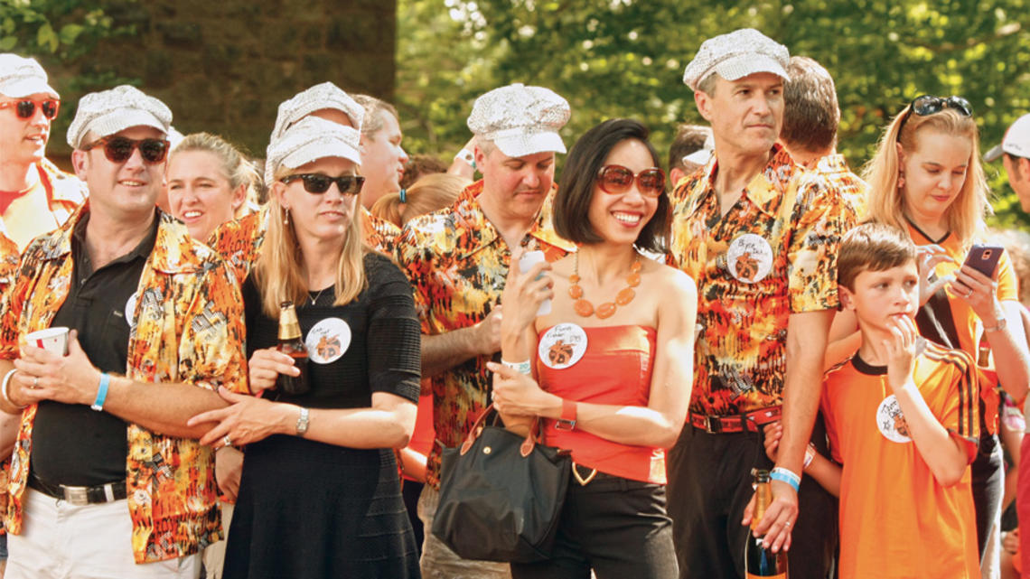 The Class of 1995 celebrates its last major in-person in 2015, when its 20th reunion theme was “Saturday Nine-Five.”
