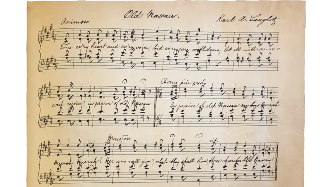 RG_College Song.jpg Photo of the original music and lyrics for Old Nassau