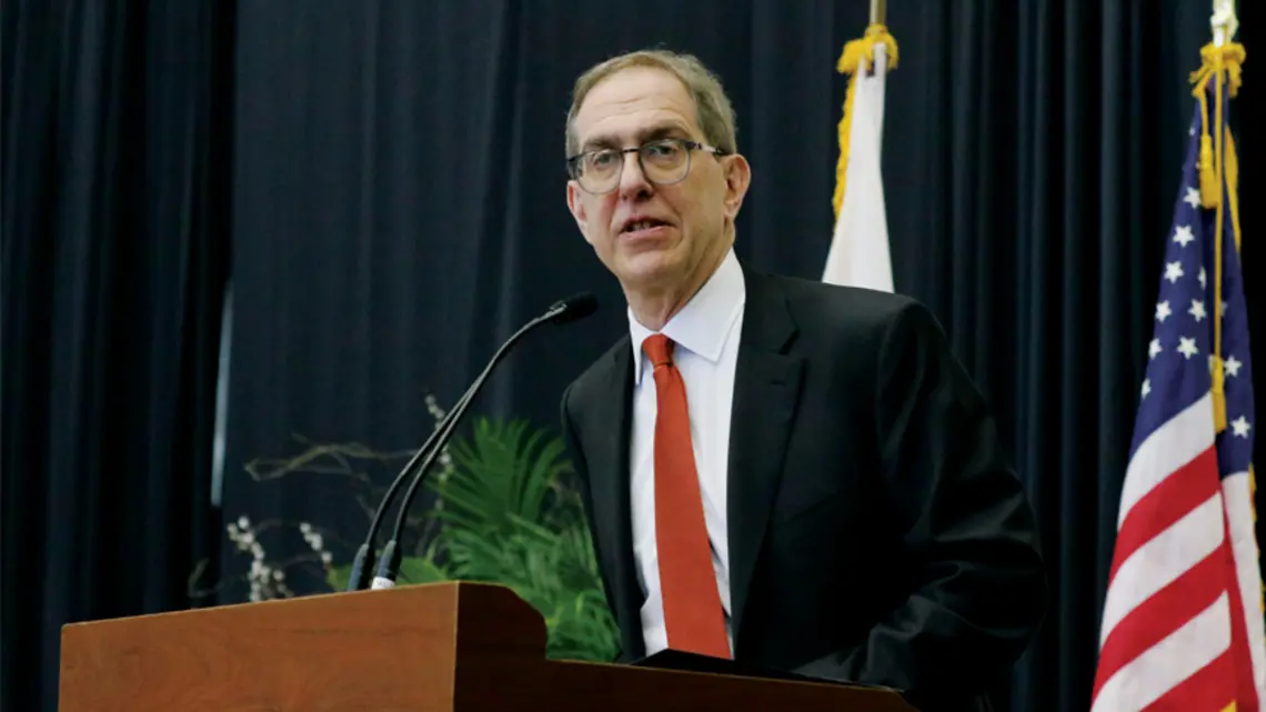 Princeton University Presidetn Christopher Eisgruber gives a speech at Alumni Day